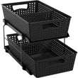 2-Tier Pull-Out Under Sink Organizer – Black Sliding Drawer Storage for Bathroom & Cabinets