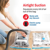 Vacuum Storage Bags Variety Pack – Space Saver Compression Bags for Clothes & Bedding (10-Pack with Hand Pump)