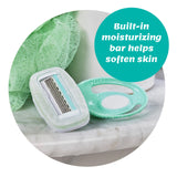 Women’s Travel Razor with Built-In Moisturizing Bar – Compact 4-Blade Shaving Razor for Sensitive Skin
