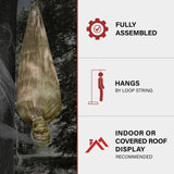 5ft Upside Down Hanging Skeleton Animatronic – LED Eyes, Sound & Motion Activated Halloween Prop