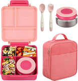 Black 4-Compartment Bento Set with 8 oz Food Jar