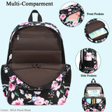 Floral Lake School Backpack Set with Insulated Lunch Bag
