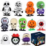 Halloween Wind-Up Toy Assortment – 12pcs Walking & Jumping Halloween Characters for Kids Party Favors