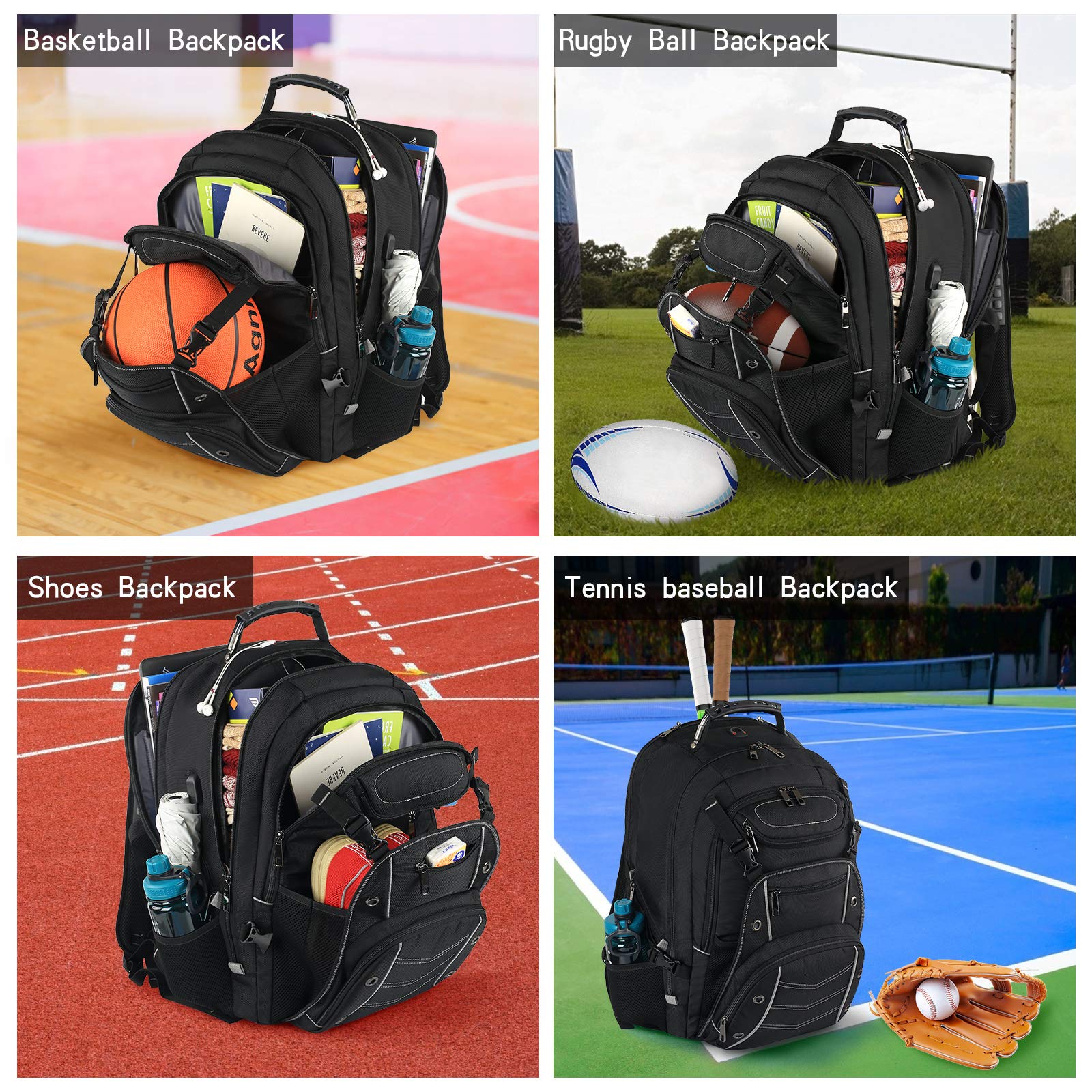 Veckuson 60L Extra Large Gaming Laptop Backpack – Heavy-Duty TSA-Approved Travel Backpack with USB Port (Fits up to 18.4”) – Grey