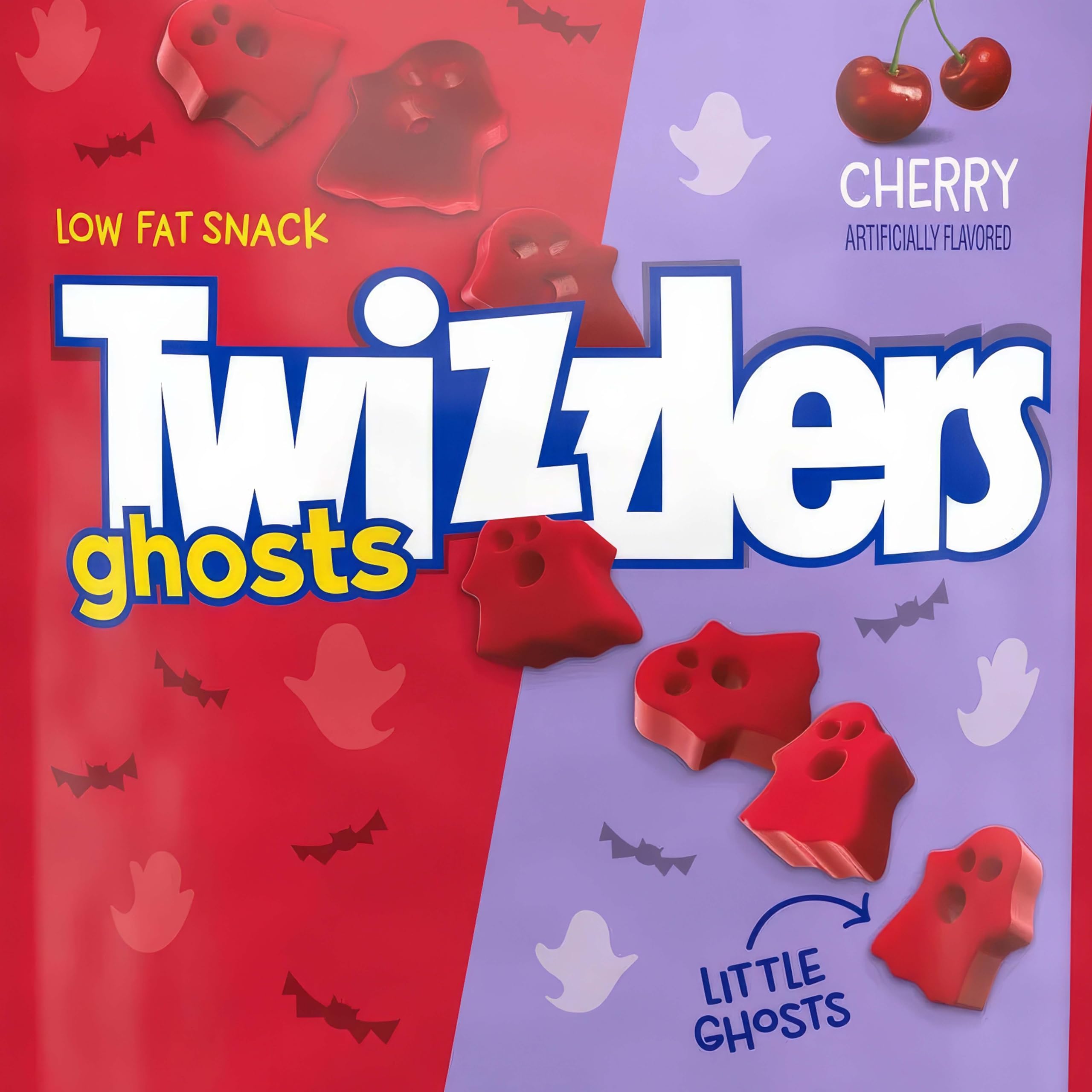 Halloween Cherry Ghosts Licorice Candy – Individually Wrapped Red Cherry Chewy Treats for Trick-or-Treat & Party Bags