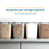 Large Airtight Rice Storage Containers Set – 4 Square 5.3L Pantry Canisters with Measuring Scoops & Labels
