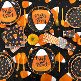 Halloween Candy Corn Party Tableware Set – 193 Pcs Plates, Cups, Napkins & Cutlery for 24 Guests