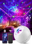 4-in-1 Galaxy Star Projector with Bluetooth Speaker – 15 Colors Aurora Night Light & White Noise Machine