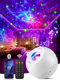 4-in-1 Galaxy Star Projector with Bluetooth Speaker – 15 Colors Aurora Night Light & White Noise Machine