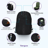 Targus Spruce EcoSmart TSA-Friendly Travel Laptop Backpack for 17 Inch Laptops, Carry-On Business Bag