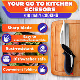 2-in-1 Kitchen Smart Cutter Scissors with Cutting Board – Vegetable & Food Prep Shears