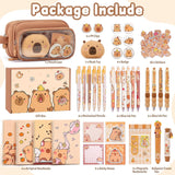 Brown Capybara 92-Piece Stationery Gift Set