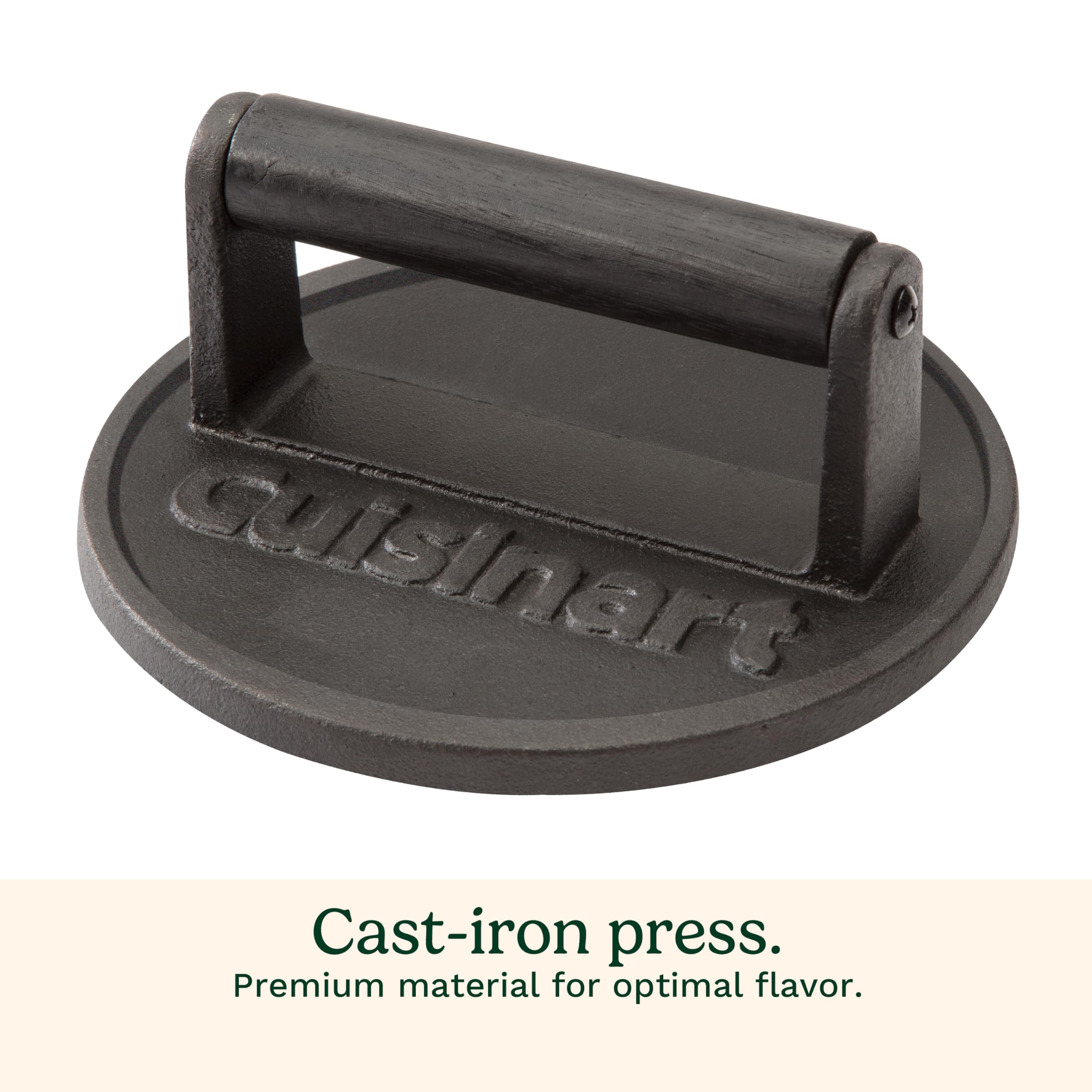 Cast Iron Smash Burger Press 6.5” – Heavy-Duty Crispy Crust Hamburger Smasher Tool