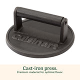 Cast Iron Smash Burger Press 6.5” – Heavy-Duty Crispy Crust Hamburger Smasher Tool