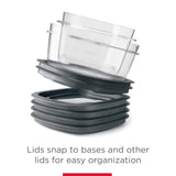 28-Piece Tritan Food Storage Containers Set – BPA-Free Stackable Containers with Universal Lids (Clear & Grey)