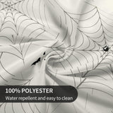 Halloween Round Tablecloth – Black Pumpkin Skull Polyester Cover for Dining & Party Decor (20"–47")