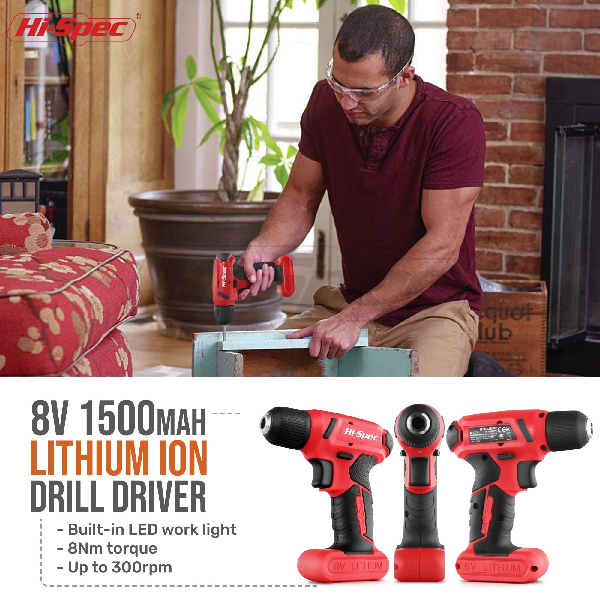 Cordless Electric Drill & Home Tool Kit Set – USB Rechargeable DIY Power Tool with Carry Case