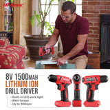 Cordless Electric Drill & Home Tool Kit Set – USB Rechargeable DIY Power Tool with Carry Case