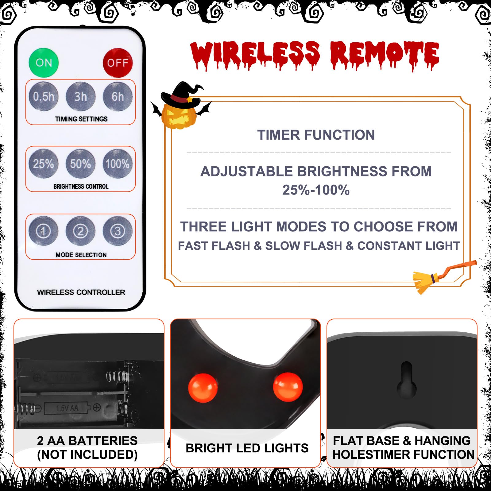 Light-Up “BOO” Marquee Letters – Orange LED Halloween Sign for Indoor Decor (Cordless, Timer, Flicker Mode)