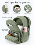 Sage Green Quilted School Backpack with Laptop Sleeve