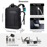 PIJUSHI 3-in-1 Convertible Laptop Backpack – Flight-Approved Personal Item with USB Charging & RFID Blocking (Black)