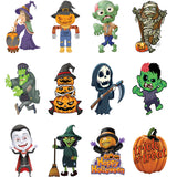 12-Pack Large Halloween Character Wall Cutouts – Mummy, Witch, Vampire, Zombie & Pumpkin Decorations