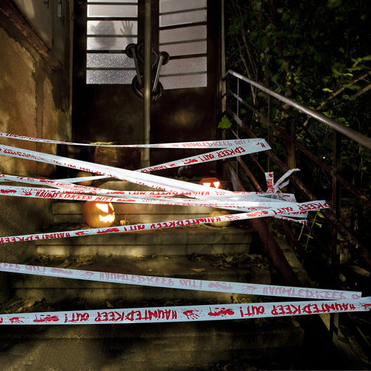 Halloween Caution Tape – 3 Rolls 90ft “Warning / Enter If You Dare / Haunted Keep Out” Outdoor Party Decoration