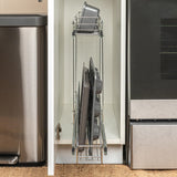 Household Essentials Glidez 2-Tier Pull-Out Cookware Organizer – Chrome Slide-Out Rack with Dual Storage Levels