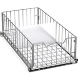 Pull-Out Cabinet Sliding Basket Organizer with Divider – Chrome Finish for Deep Cabinets