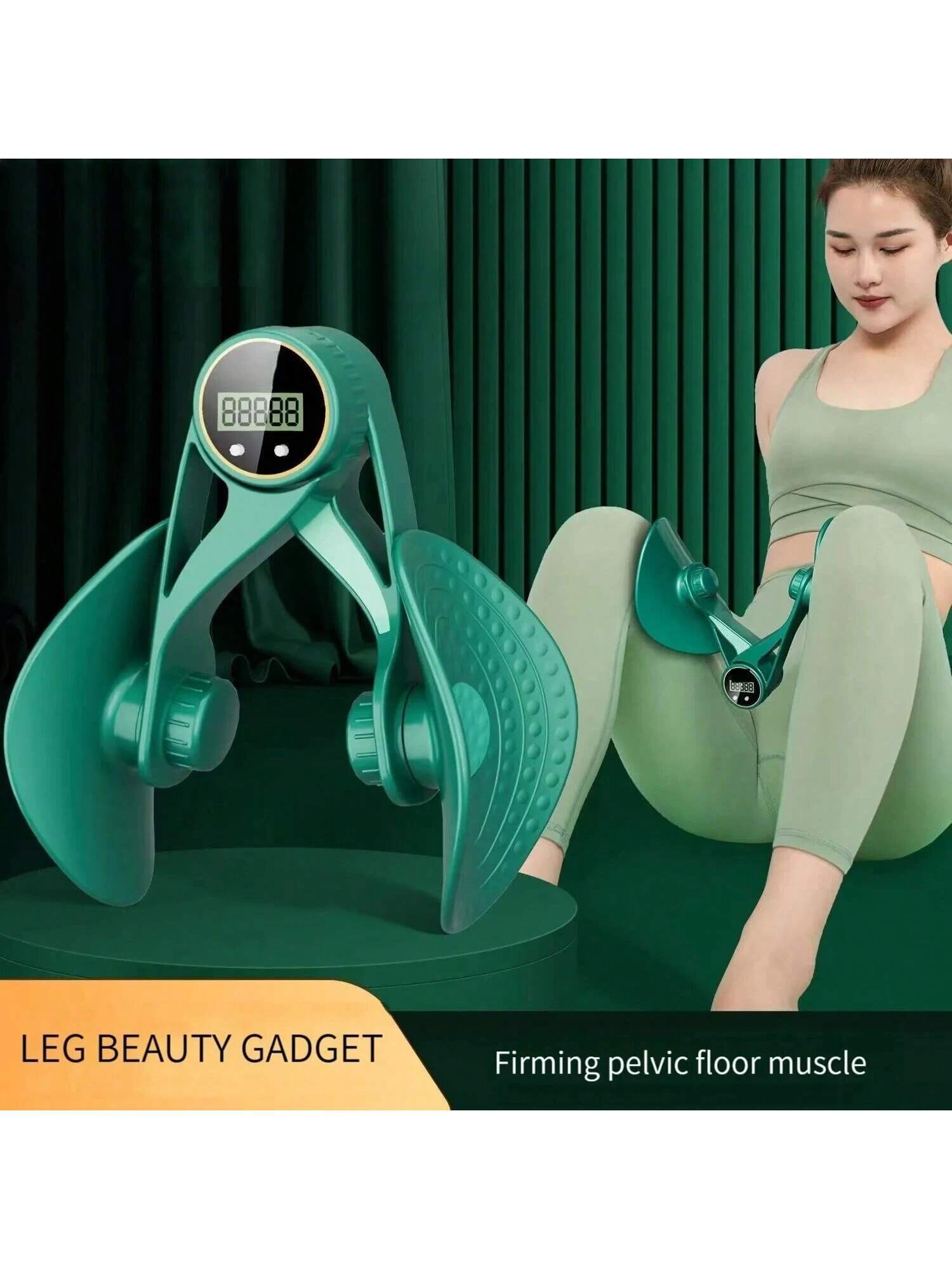 Inner Thigh Exerciser & Kegel Trainer with Resistance Bands & LED Counter – 3 Intensity Levels for Home Gym 🏋️‍♀️🔥