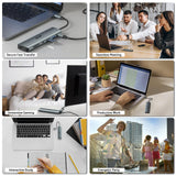 7-in-1 USB-C Hub Adapter with 4K HDMI & 100W Power Delivery – Aluminum Multiport Laptop Dock Space Grey