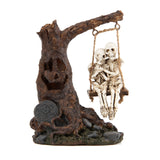 LED Skeleton Couple on Tree Swing – Lighted Halloween Statue with Color-Changing Timer (Multicolor, 5.5 in)