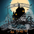 Giant Halloween Spider Web Decoration Set – 59" Hairy Spider + 200"x188" Triangular Web with Hooks & Stakes (Black & White)
