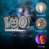 USB Halloween Tunnel Light “BOO!” 🎃 – Infinity Mirror Pumpkin Light with Orange & Purple LED Glow