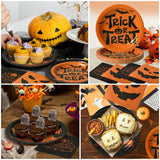Halloween Jack O’Lantern Tableware Set – 96 Pcs Plates & Napkins for 24 Guests Party Supplies