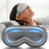 Weighted 3D Sleep Eye Mask with Microbeads – 100% Light Blocking Travel Mask with Earplugs for Deep Sleep, Meditation & Long Flights