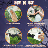 Extra-Large Halloween Window Clings – Reusable Double-Sided Witch & Bat Stickers for Glass, Mirrors & Doors