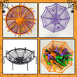 6-Pack Spider Web Candy Bowls – Halloween Snack & Treat Holders (Black, Orange, Purple