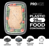 Single-Compartment Meal Prep Containers – 50 Pack Leak-Proof To-Go Food Storage Boxes