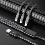 3-in-1 Universal Multi Charging Cable (2-Pack, 4FT) – USB, Type-C & Lightning Fast Charging Cord for iPhone, Android & Multiple Devices