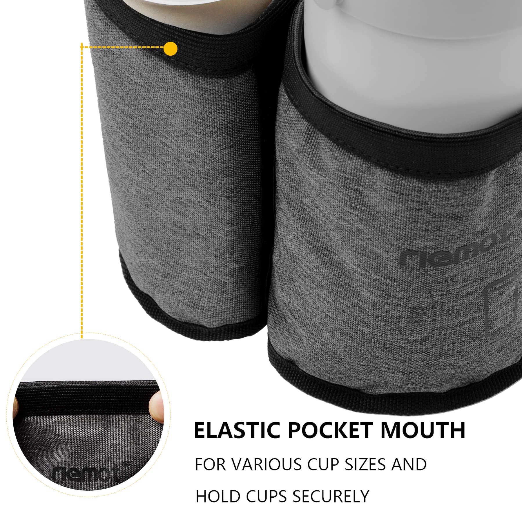 Suitcase Cup Holder for Luggage Handle – Travel Drink Holder with Phone & Passport Pocket