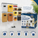 11-Piece XL Airtight Food Storage Containers Set – BPA-Free Leak-Proof Stackable Pantry Organizer with Labels