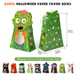 Giiffu 54-Pack Halloween Treat Boxes with Clear Window - 9 Designs Trick or Treat Candy Bags for Kids Party Favors Supplies, Classroom Exchange (6 x 4 x 2 Inches)