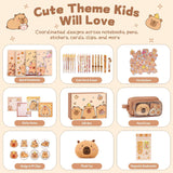 Brown Capybara 92-Piece Stationery Gift Set
