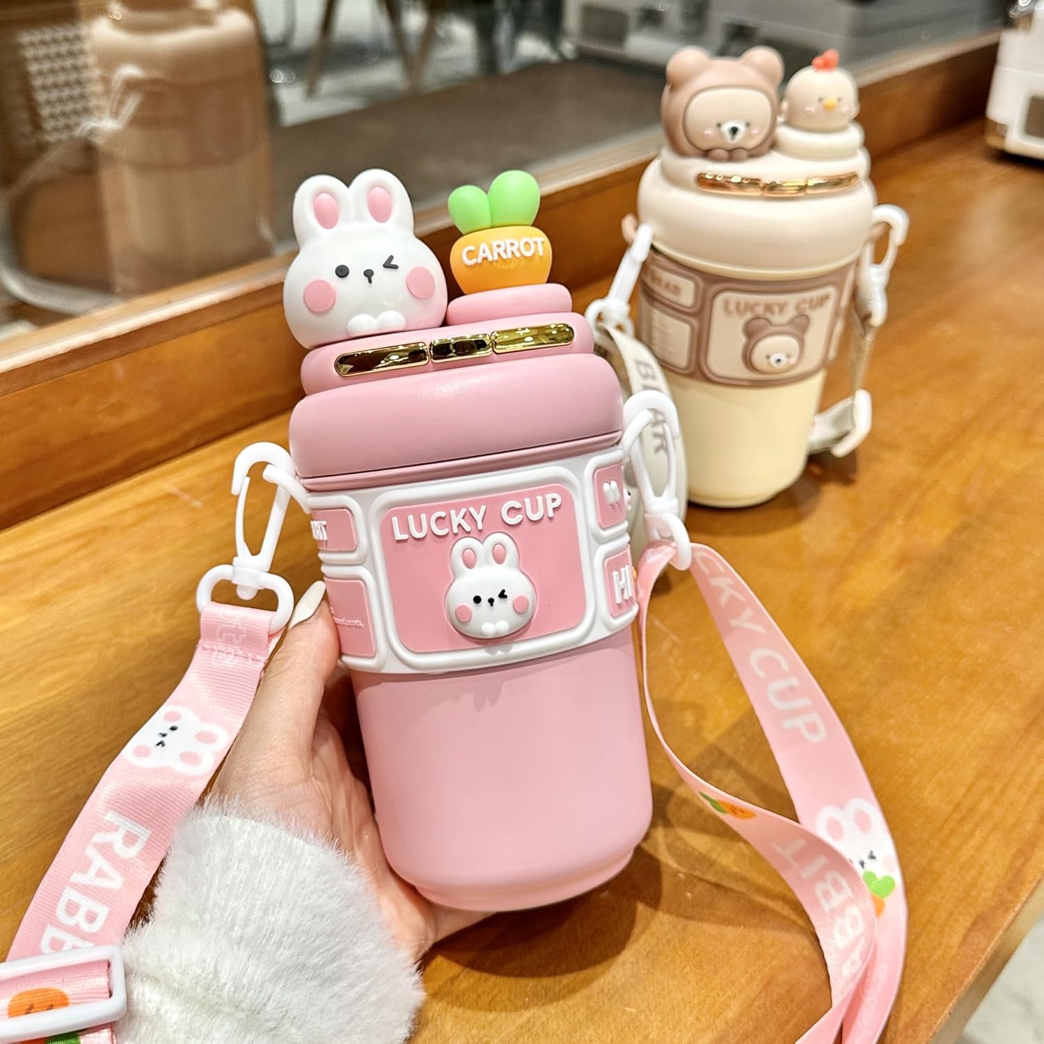 18.6 oz Kids Insulated Stainless Steel Cup with Dual Straws – Leakproof School Water Bottle