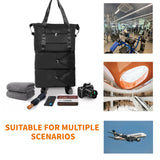 Finnhomy Expandable Rolling Duffel Bag with Detachable Wheels, Foldable Travel Duffel 28L–58L Carry-On (Black)