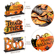 Wooden Halloween Table Centerpieces – “Boo”, “Trick or Treat”, “Happy Halloween” Signs (Set of 3)
