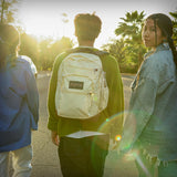 JanSport Cool Backpack with 15” Laptop Sleeve – Large Two-Compartment Backpack with Leather Base (Black)