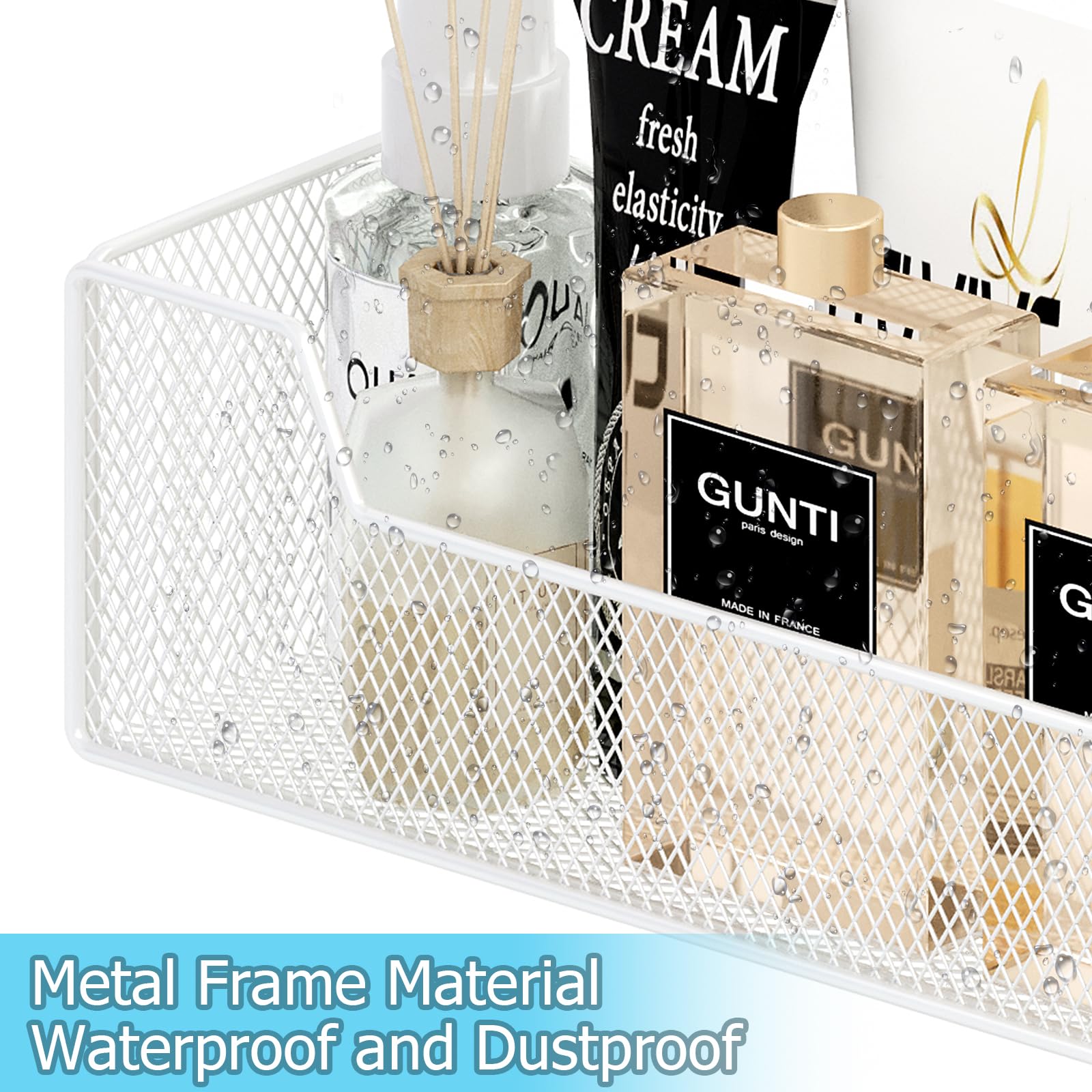 Hongtamoya Over-the-Door Metal Organizer – Adjustable 6-Basket Hanging Storage with Hooks for Home & Pantry (White)