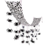 Black Hanging Spider Ceiling Decoration – 12ft Halloween Party Garland for Haunted Houses, Classrooms & Homes